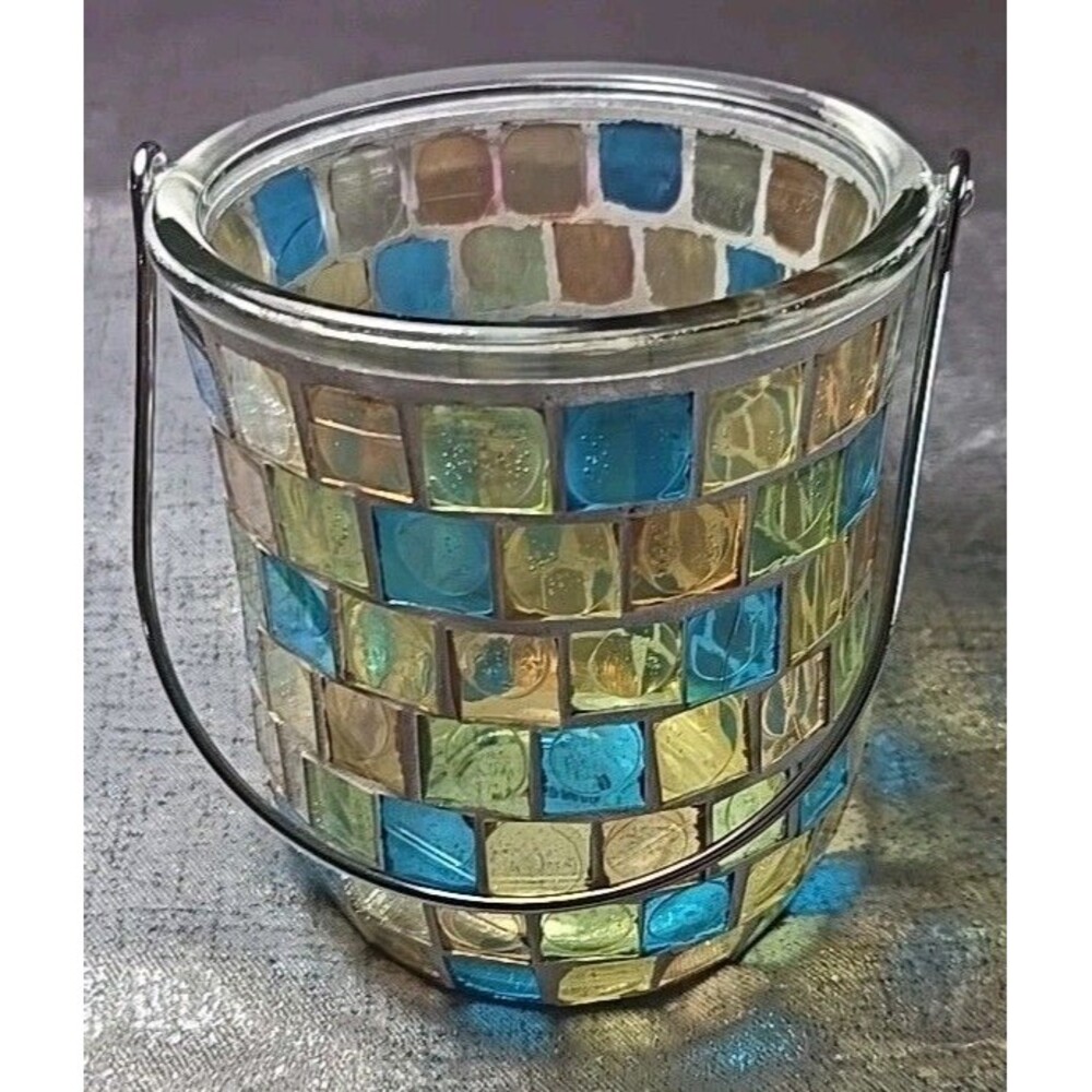 Mosaic Blue/orange/green Glass Tile Vase With Metal Handle From 1-800 Flowers